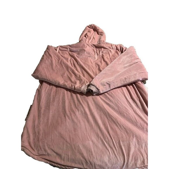 The Comfy Hoodie Blanket Pink Sherpa Lined Oversized Sweatshirt OS Cozycore - Picture 4 of 6